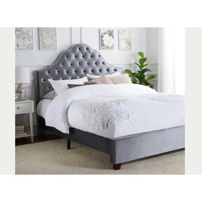 China Europe Royal style Luxury tufted Modern bedroom set bed Wood frame Upholstered beds furniture for Hotel Bedroom for sale