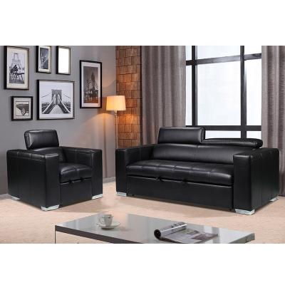 China CARA 3+1 Sofa Bed Recliner Sofa Air Leather Luxury Black Convertible Folding Chair Sleeper  Seat Sofa Bed à venda