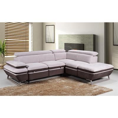 China Top-end Contemporary Dual-used KD living room sofas sofa bed couture beige chocolate tech cloth sectional sofa bed for sale