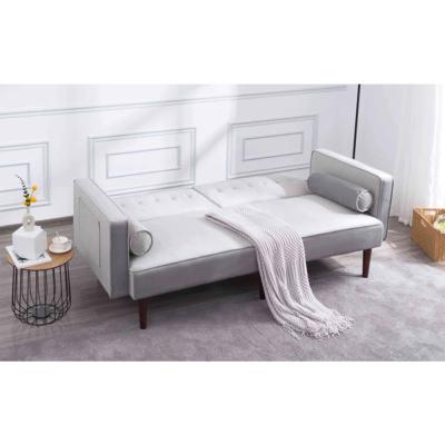 China European dual-purpose Upholstered Reversible gray regulable living room sofa bed for small family for sale