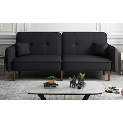 China Cara FURNITURE SGS report high-density sponge black polyester living room sofas bed with pocket à venda
