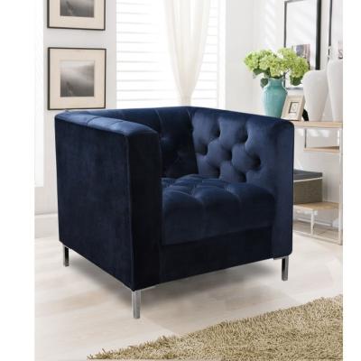 China Living room Furniture New Design Sofa Bed Modern Blue Velvet Fabric Tufted Convertible Sofa Bed en venta