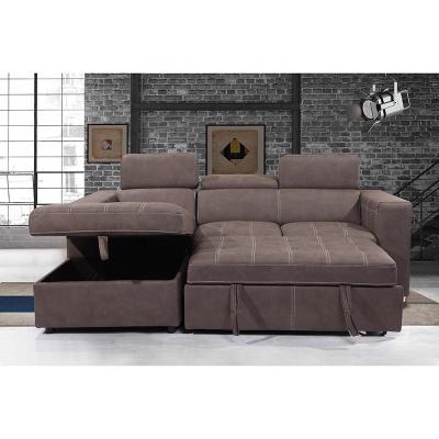 China BSCI Modern Sectional Couch Sofa Set Pull Out Sofa Bed Multi-Functions Office Home Furniture leather L Shape Living Room à venda