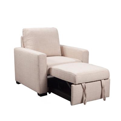 中国 Modern villa living room single person sofa set household Beige lamb fabric cashew nut arc creative sofa with Foot-rest 販売のため