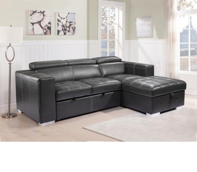 China Hot sale Cheap 2P+chaise+ottoman with storage sectionals sofa bed Leather couch Living room sofa L shaped sofa furniture à venda