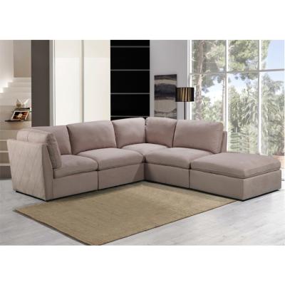 China Brown Color Fabric Sectional Sofa Set For Office And Sitting Room for sale