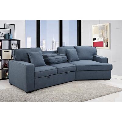 China European Style Modern Corner Sofa Bed With Tea Table Contemporary for sale