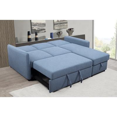 China OEM Wholesales hot selling Living room L shape Corner sofa recliner Sectional storage function  linen fabric sofa bed à venda