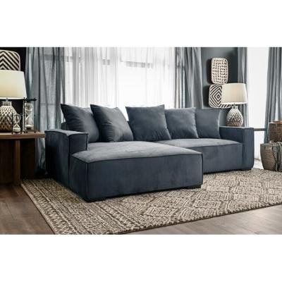 中国 Wholesales low price couch Grey color fabric solid wood frame+high density foam cum sofa set for living room Apartment 販売のため