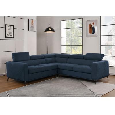 China Manufacturer Furniture Simple Luxury L shape couch Corner sofa set High Quality Blue Technology fabric living room for sale