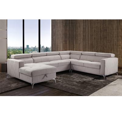 China OEM/ODM Furniture Manufacturer Modern Living room sofa fabric sectional sofa couch with headrest and storage à venda