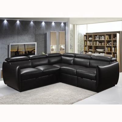 China Customized L shape Luxury living room sofa sectional furniture European leather sofa set Modern sleeper sofas bed for sale
