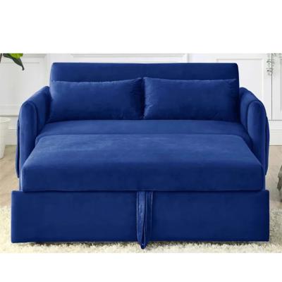 China OEM/ODM Furniture dual-purpose sofa set with side magazine pocket Nice Velvet fabric upholstered furniture sofa bed for sale