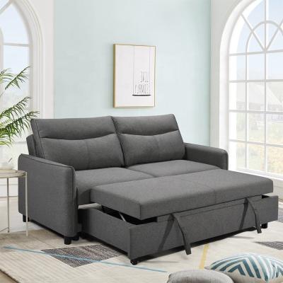 China 3 in 1 Convertible Sleeper Sofa Bed Modern Fabric Loveseat Futon Sofa Couch w/Pullout Bed,Furniture for Living Room for sale