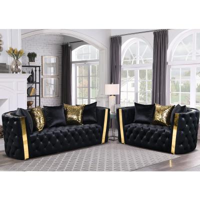 中国 OEM/ODM Hot selling Super Modern Italian velvet sofa set 3 2 1 seater upholstered sofas with tufts for living room 販売のため