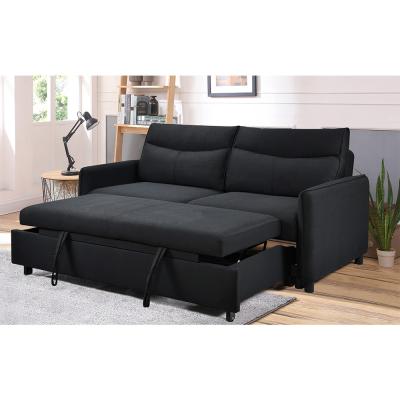China Hot sale black breathable linen save space living room sofas sets Convertible sleeper three seater modern sofa bed furni à venda