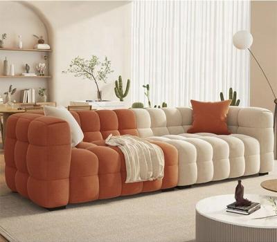 China Fábrica de móveis o mais recente design de tecido de veludo de cordeiro sofá conjunto KD sofá cama pode ser personalizado tecido sofá sala de estar à venda