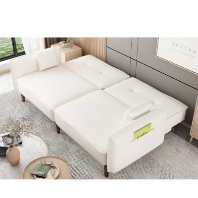 中国 white Loveseat Sofa Convertible leg rest linen Couches Pillows 3seater sofa bed for living room 販売のため