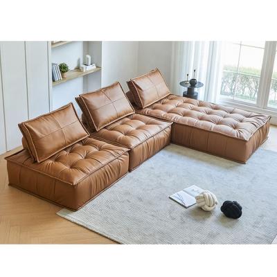 China Factory direct European and American fabric sofa balcony bedroom technology cloth small family sofa bed lazy modular for sale
