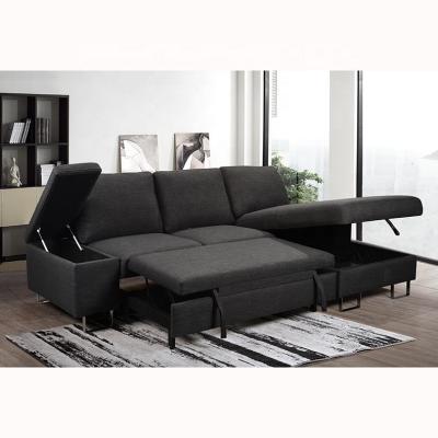 China Nordic Modern style furniture sofa bed Design fabric corner sofa Lounge sectional luxury L shaped bed cum sofa for sale