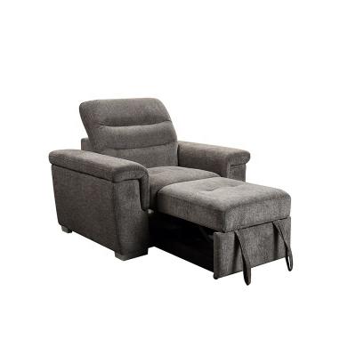 중국 Headrest Adjustable Grey noon break office Convertible chair with pull out bed single sofa chair Foam Lounge Chair 판매용