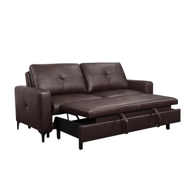 China modern design genuine leather sofa bed 3 seater living room sofa cum bed factory wholesale for sale