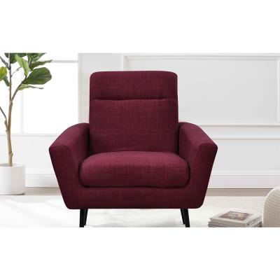 中国 Hot sale new arrival Wholesale Living Room Chair upholstery armchair rose red linen sofa chair for cafe 販売のため