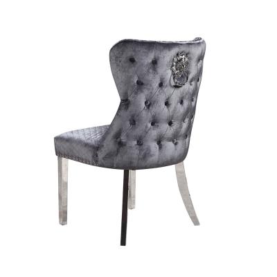 China 61498 GOITALIA Restaurant Mid century Modern Stainless Steel  Designer Velvet fabric Hotel Ding chair for sale