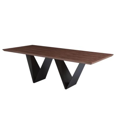 Chine Conception moderne de haute qualité en bois solide de meubles de salon de cadre en métal   Ensembles de table de salle à manger à vendre