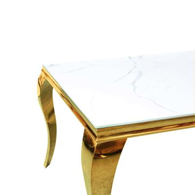 China Asphaltieren Sie goldenen modernen Luxusspeisetisch einstellen elegante multi Funktion zu verkaufen