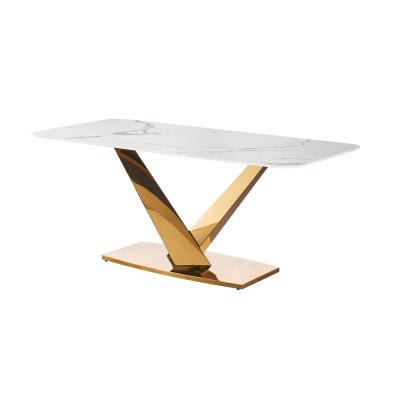 China 81105 GOITALIA Home Furniture Modern Marble Contemporary Italian Quartz Stone Top Interactive  Dining Table for sale