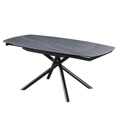 中国 拡張可能で黒い大理石の側面のテーブル、Multisceneの現代食堂テーブル 販売のため