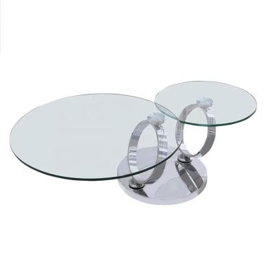 China Practical Nest Side Coffee Cafe Tables Glass Material For Living Room for sale