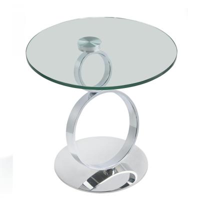 China Durable Tempered Glass Coffee Tables , Multifunctional Cafe Table Round for sale