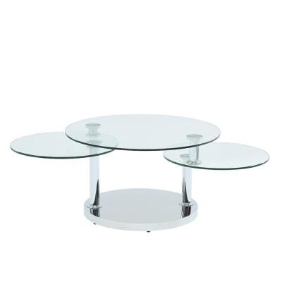 China Glass Nesting Coffee Cafe Tables Durable Multifunctional Adjustable for sale