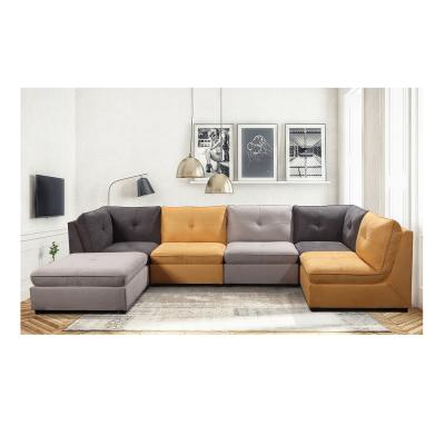 China L Shape Modern Modular Sectional Sofa Anti Fading Multicolor for sale
