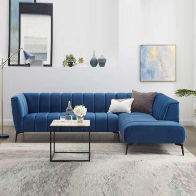 China Anti Scratch Velvet L Shape Sofa Multifunctional Practical For Home for sale