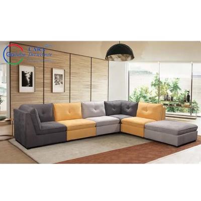 China High Quality Living Room Sofa Furniture Colorful Modern Luxury Fabric Corner Modular Couch Sofa for sale
