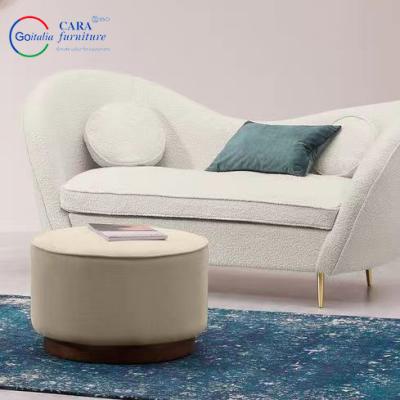 China Newly Arrived Double Seat Armrest Polyester Sherpa White Simple Modern Style Chairs For Living Room Nordic for sale