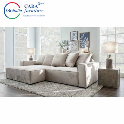 China Newly Arrived Living Room Apartment Hotel Solid Wood Frame Corner Sofa High Density Modular Couch Sofa Bed Te koop