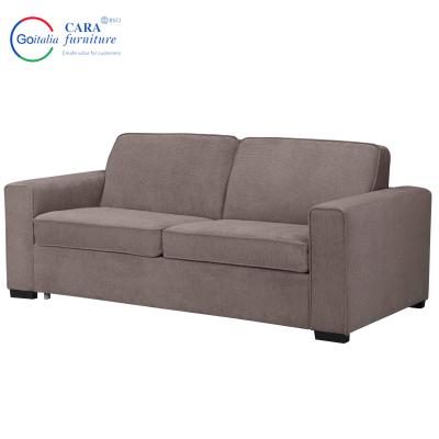 China Simple Design Armrest Double Light Gray Fabric Foldable Sofa King Size Bed Luxury Sofa Bed Furniture en venta