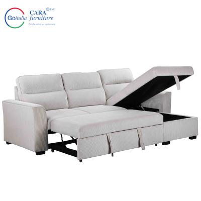 Китай Minimalist Living Room Bedroom Light Gray Modular Folding Pullout Sofa Bed With Storage Spare продается