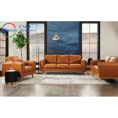中国 High End Customized Size Reception Furniture Living Room 3Pcs Solid Wood Leg Modern Sofas Pu Leather 販売のため