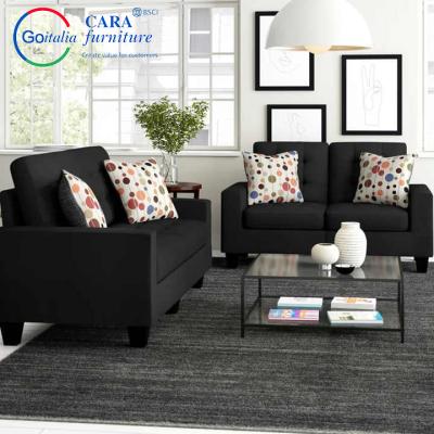 China Modern Black Linen Fabric Corner Sleeper Sectional Sofa Chair Set Living Room Sofas Modern Home Furniture à venda