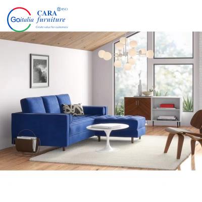 Китай #21181-L Customization Modular Couch Sectional Sofa Navy Blue Fabric Designs Living Room Sofas Blue продается