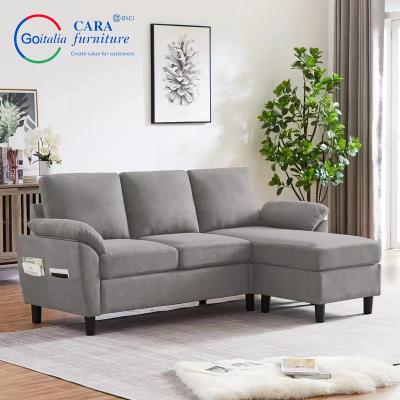 China 30024 Modern Home Furniture Modular Sectional L Shape Brown Luxury High Quality Modern Sofa Living Room en venta
