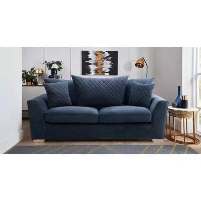 China 30025 European Style Living Room Furniture 2 Seater Dark Blue Fabric Sofa Luxury Chinese Sofa With Bed Function for sale