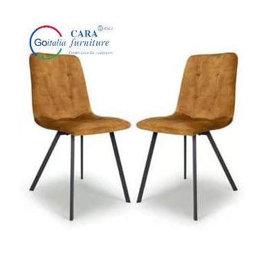China #70003 Modern Luxury Velvet Metal Leg Dinning Room Restaurant Furniture Fabric Nordic Dining Chair for sale