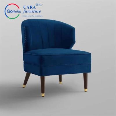 China BB2013  Wholesale Home Furniture Soft Fabric Side Chair Wood Leg Luxury Nodic Velvet Home Chair Living Room à venda