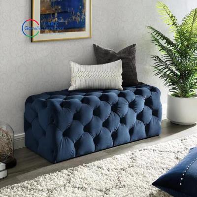 Китай BB2009 Minimalist Bedroom Furniture Nordic Foot Rest Pink Fabric Stool Long Square Bed End Stool Bench продается